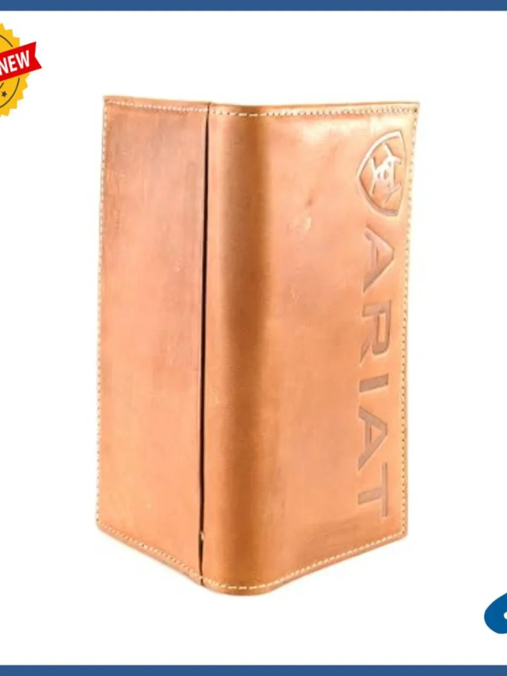 Genuine Leather Bi-Fold Wallet, Multiple Card Slots, ID Window, Western Style